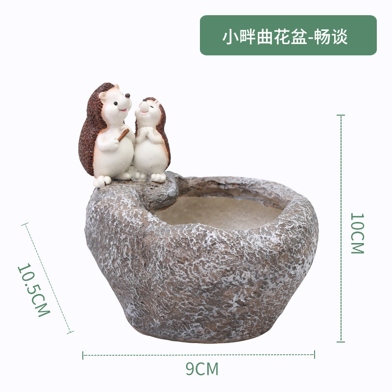 Chậu cây resin phong cách đồng quê, chậu mọng nước mini, trang trí nhà và tiểu cảnh (RG-277)