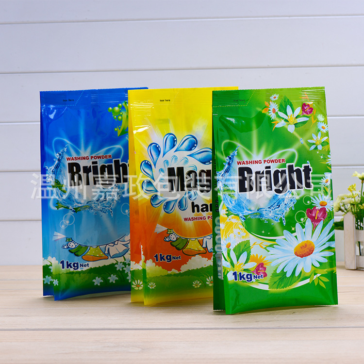 厂家直销洗衣粉包装袋牛皮纸开窗袋洗衣液塑料包装袋拉链自封袋