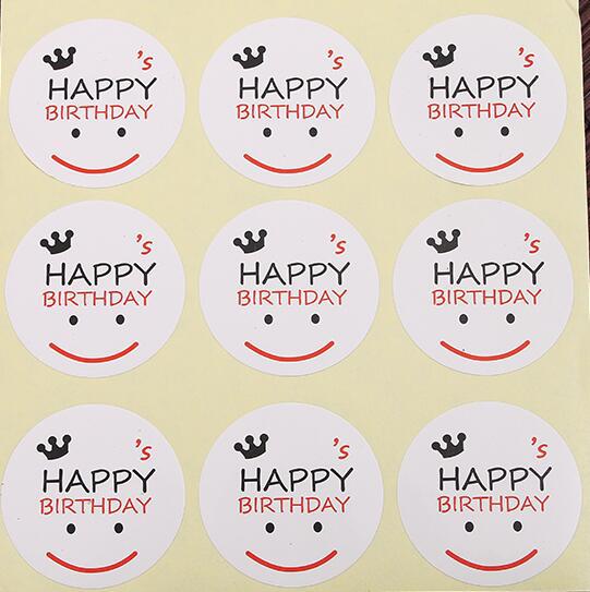 批发圣诞贴韩国烘焙 HAPPY笑脸生日快乐封口贴 贴纸 不干胶9枚