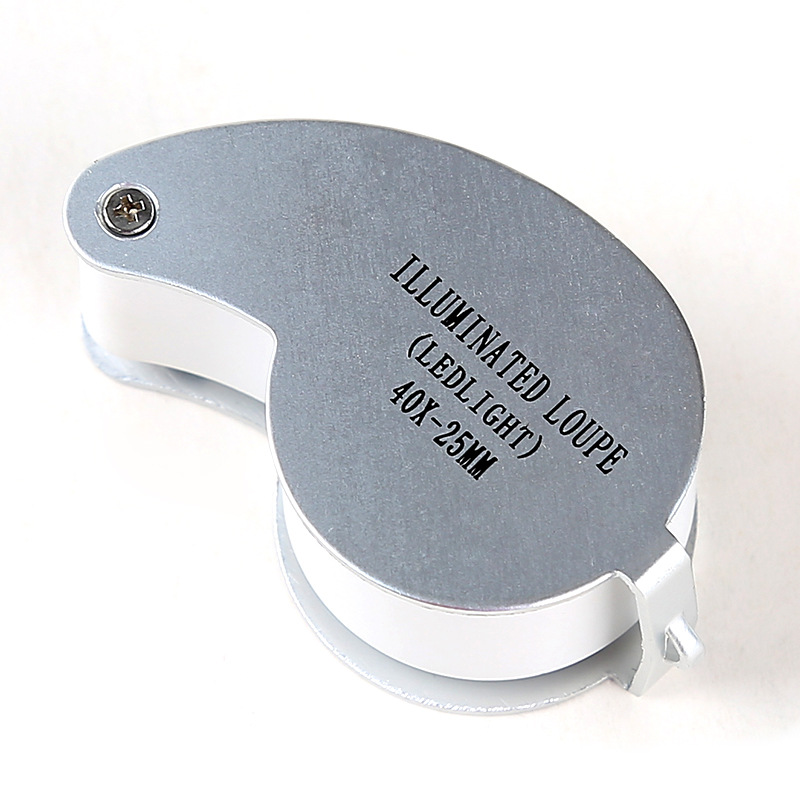 Portable full-metal handle 25mm pocket mirror with keychain, foldable, new product promotion