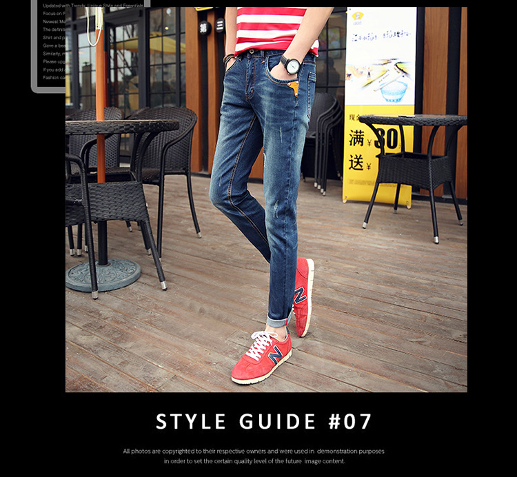Jeans pour adolescent pieds Slim pour été - Ref 1468359 Image 10