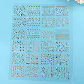 厂家环保烫金6合一3D美甲贴精品指甲贴片
