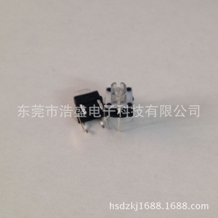带灯插件轻触开关6.5*6.5蓝灯  TC02-1L无卡耳透明柄