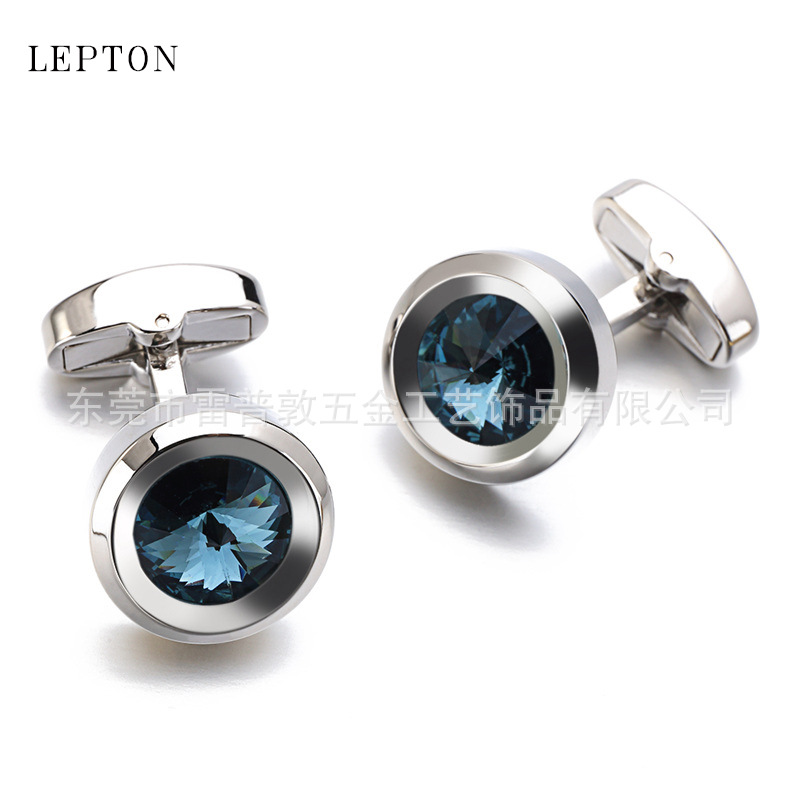 High-end cufflinks men's zircon/crystal...