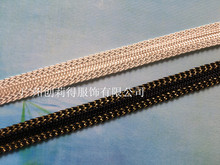 6146人造丝织带编织绳子母带潮流韩版服装辅料滚边镶条V形金丝绳