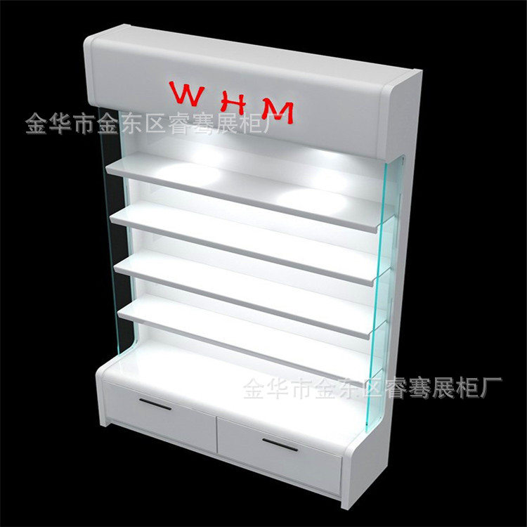 义乌佛堂镇童装展示柜 木纹色眼镜柜 旋转展示柜 木质白色展柜