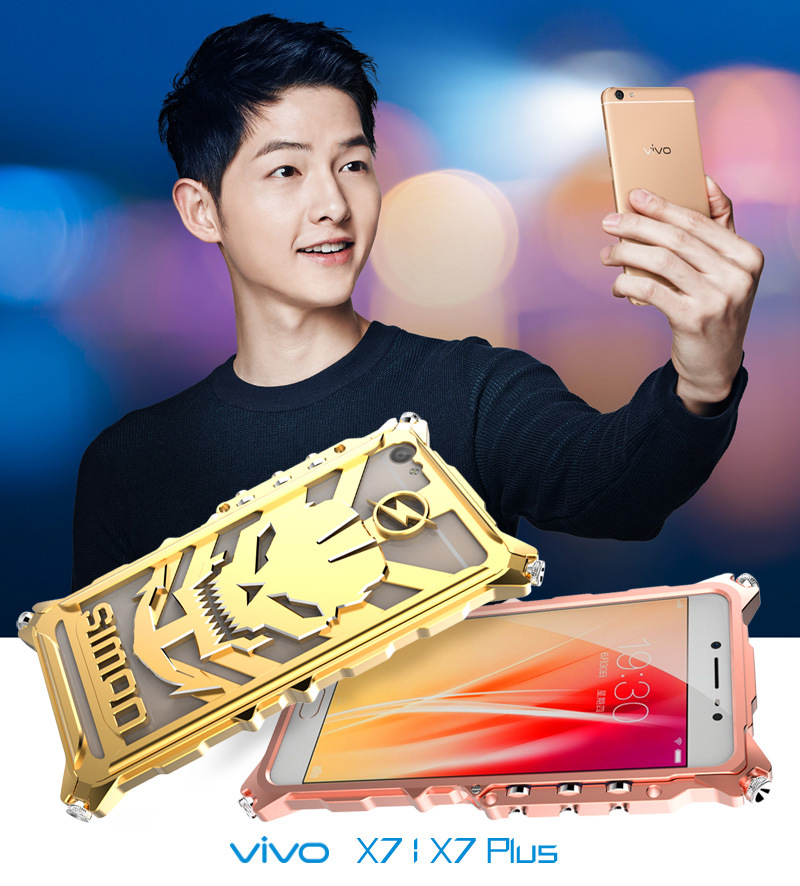 SIMON Mechanical Arm Skull Punk Premium Aluminum Metal Bumper Shockproof Case Cover for vivo X7 & vivo X7 Plus