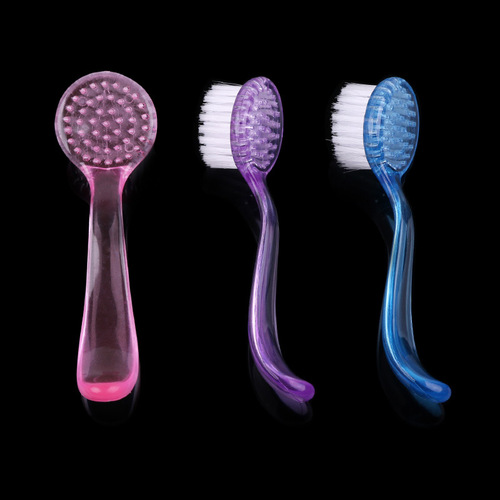 Manicure round head nail brush with cover Manicure long handle dust cleaning brush Manicure tool nail brush wholesale