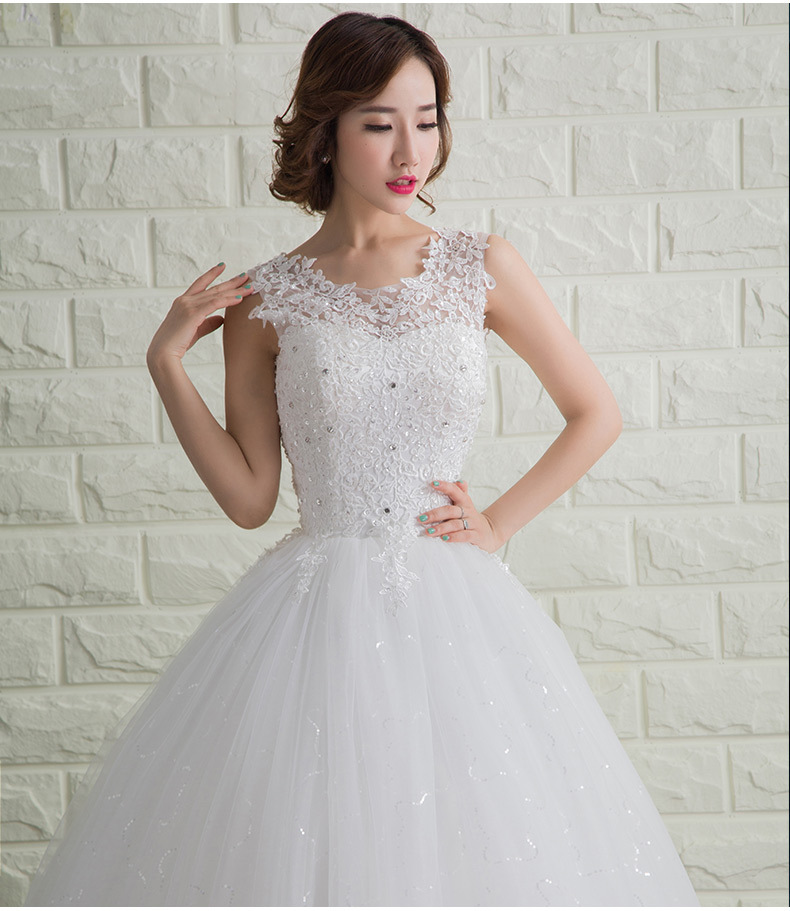 2025 New Wedding Dress Bride Wedding Floor-Length Shoulder Wedding Dress Tube Top Korean Slim Large Size Casual