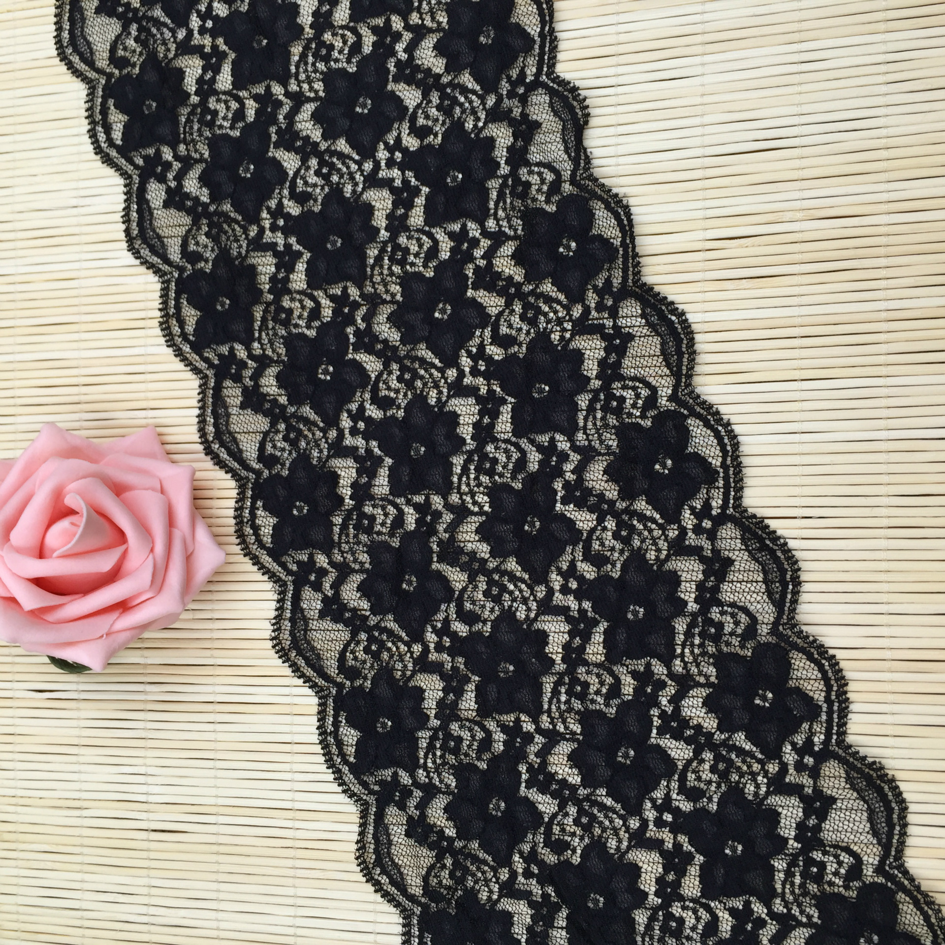弹力花边蕾丝花边 内衣婚纱辅料 电脑贾卡宽花边