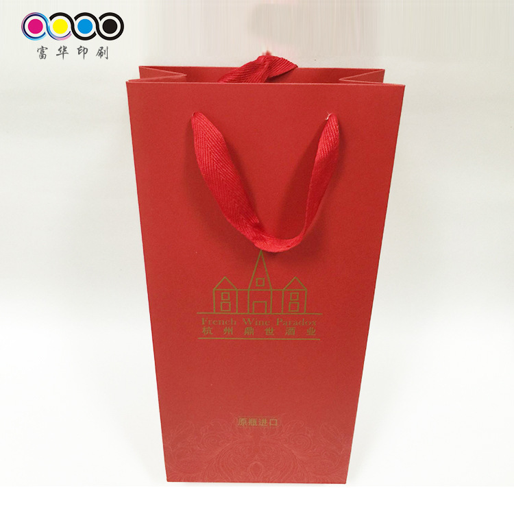 Manufactor Direct selling red wine gift reticule Wine packing paper bag white Paper jam Wine