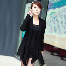 2023韓版女式中長款羊毛開衫外套 時尚氣質修身長袖女式針織衫