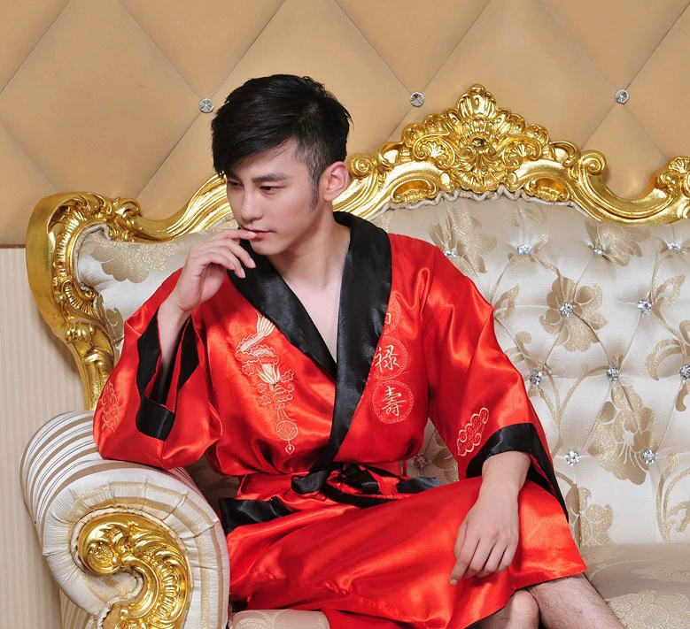 Retro double-sided comfortable cardigan, pijama, bathrobe, wholesale, Chinese style