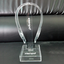 按需訂做亞克力耳機展示架 透明水晶玻璃耳塞展架 有機玻璃托架