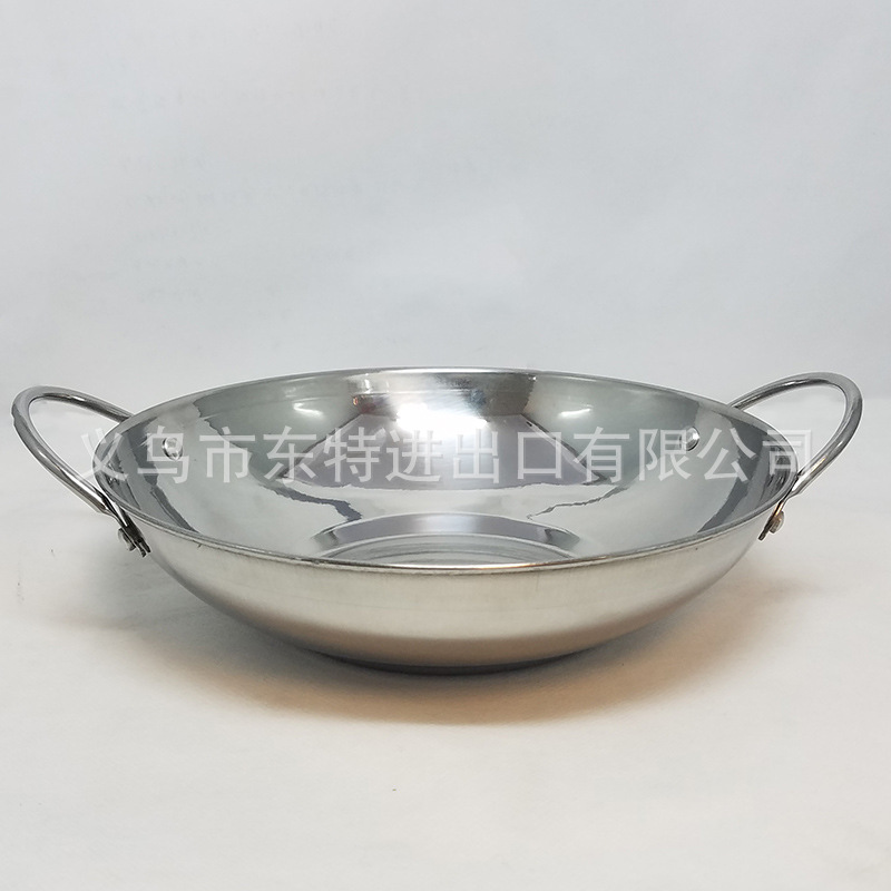 Factory direct sales of stainless steel bars, hotels, restaurants, double-eared flat-bottomed dry POTS, alcohol POTS, high-quality single-person POTS detail image 4