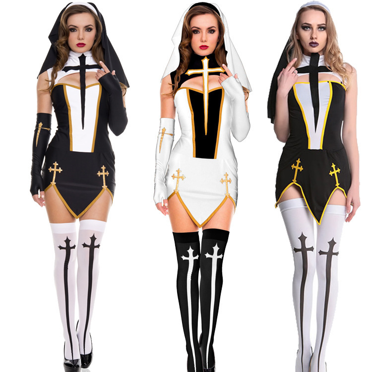Lingerie wholesale COSPLAY costumes new nun robes game new Halloween dress  uniform