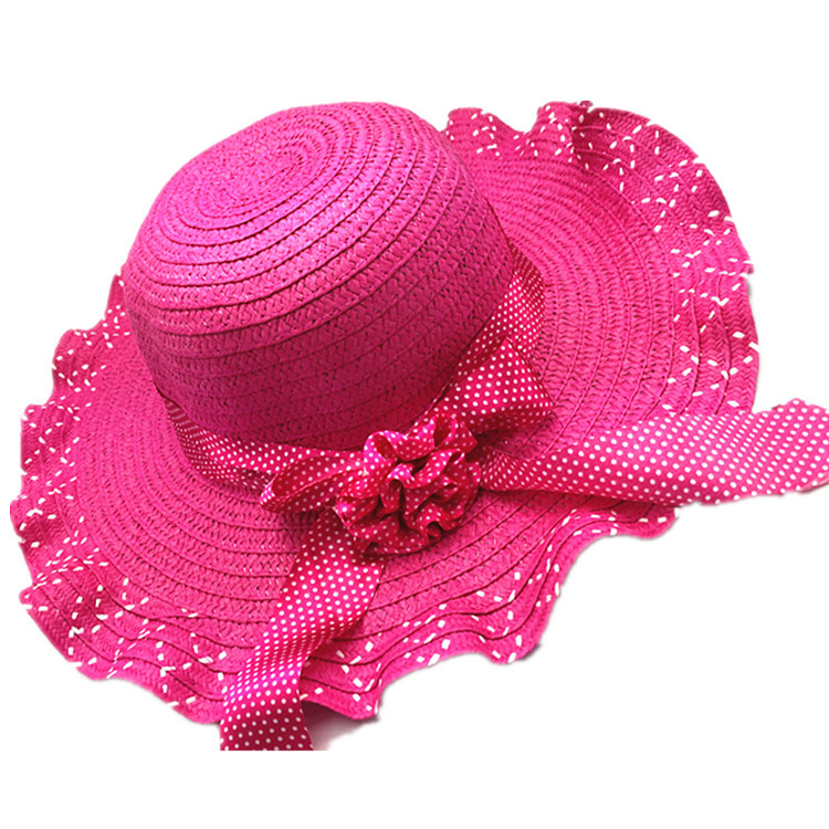 Sombrero de playa sombrero de arco al por mayor sombrero para el sol plegable ala grande sombrero para el sol de las mujeres punto escénico