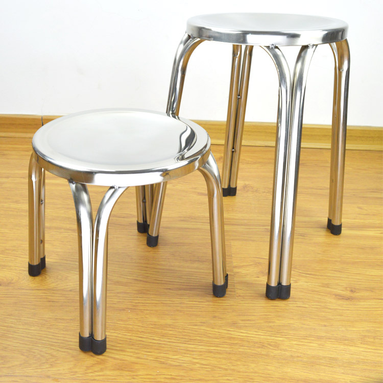 Stainless steel three foot four-foot stool without magnetine, food, food, home, high, stool, stainless steel chair