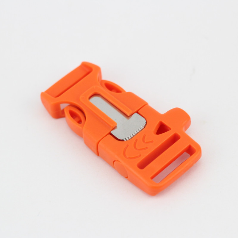 現貨EMAK多功能打火石插扣 打火石哨子扣 戶外求生哨子扣opp批發