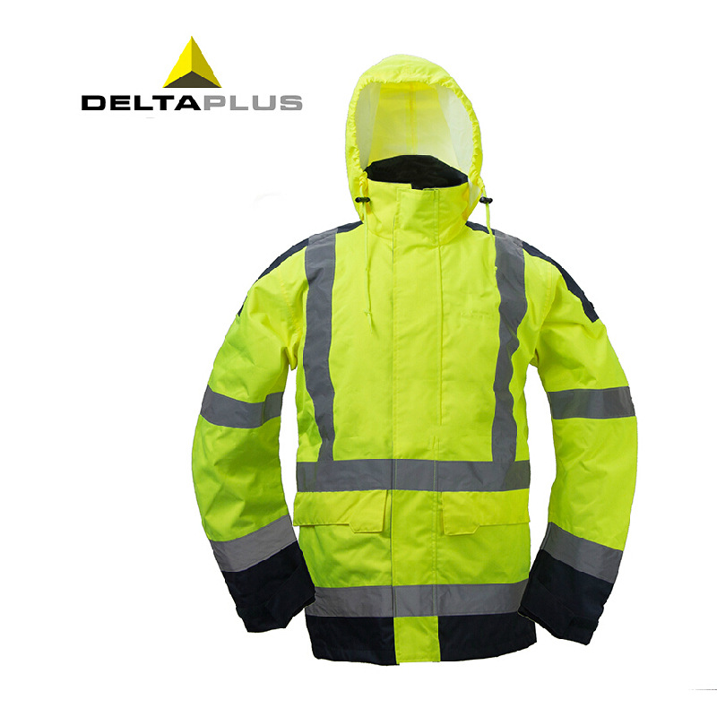 法国代尔塔404011防寒服 PU涂层涤纶荧光防水服 户外防风反光服