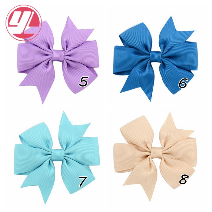 Fashion Baby V-shaped Ribbed Ribbon Bow Hairpin Hair Accessories display picture 2