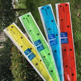 pvc透明30cm彩色学生儿童文具尺塑料直尺软尺不易折断 尺子批发