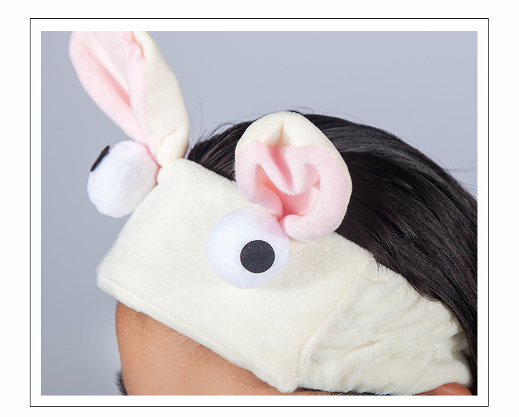 Koreanische Version Der Cartoon Niedlichen Kaninchen Ohren Stirnband Persönlichkeit Große Augen Flanell Stirnband Kopfschmuck Haarschmuck Großhandel display picture 10