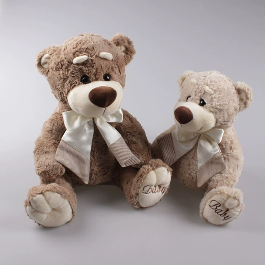 Plush cute doll, toy with bow, with little bears