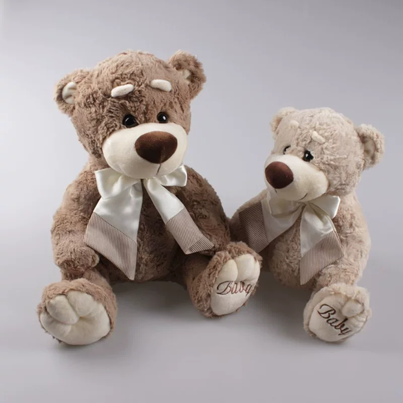 Plush cute doll, toy with bow, with little bears