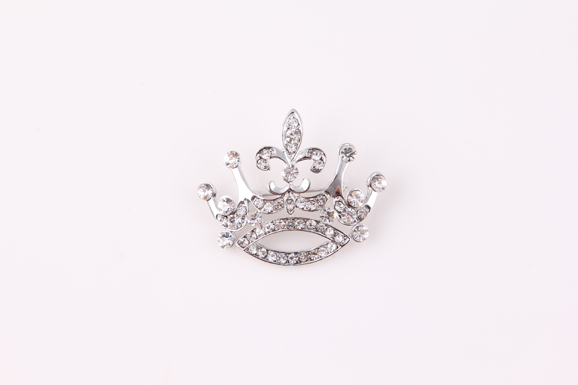 Broche couronne en strass atmosphérique de mode coréenne, grande boucle de poitrine rétro, accessoires pour hommes et femmes_voghion.com