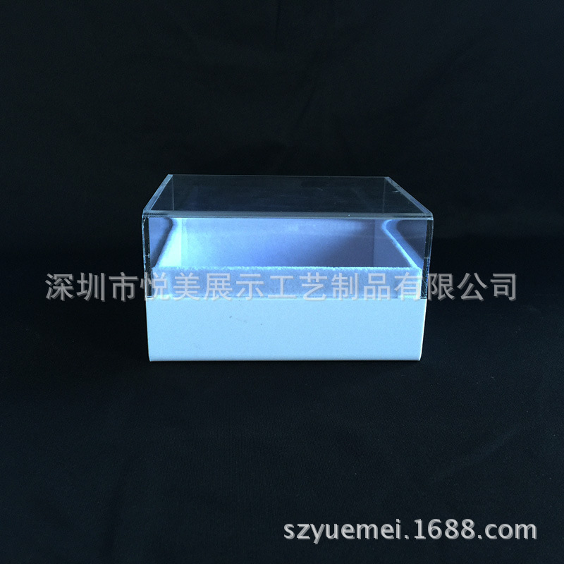 定制方形亚克力绒布饰品盒 珠宝首饰展示盒 有机玻璃手镯展示盒