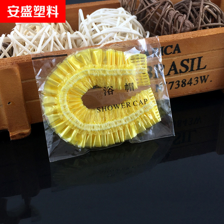 一次性浴帽宾馆酒店加大加厚透明塑料条形帽美容美发帽100个装