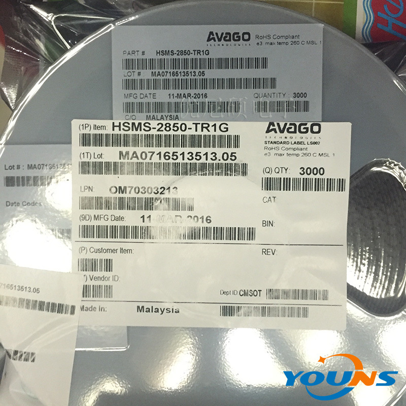 AVAGO HSMS-2850-TR1G 封装：SOT-23 贴片二极管 现货