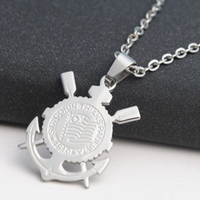 韩版男士项链不锈钢吊坠项坠欧美复古小饰品海锚钛钢女时尚配饰