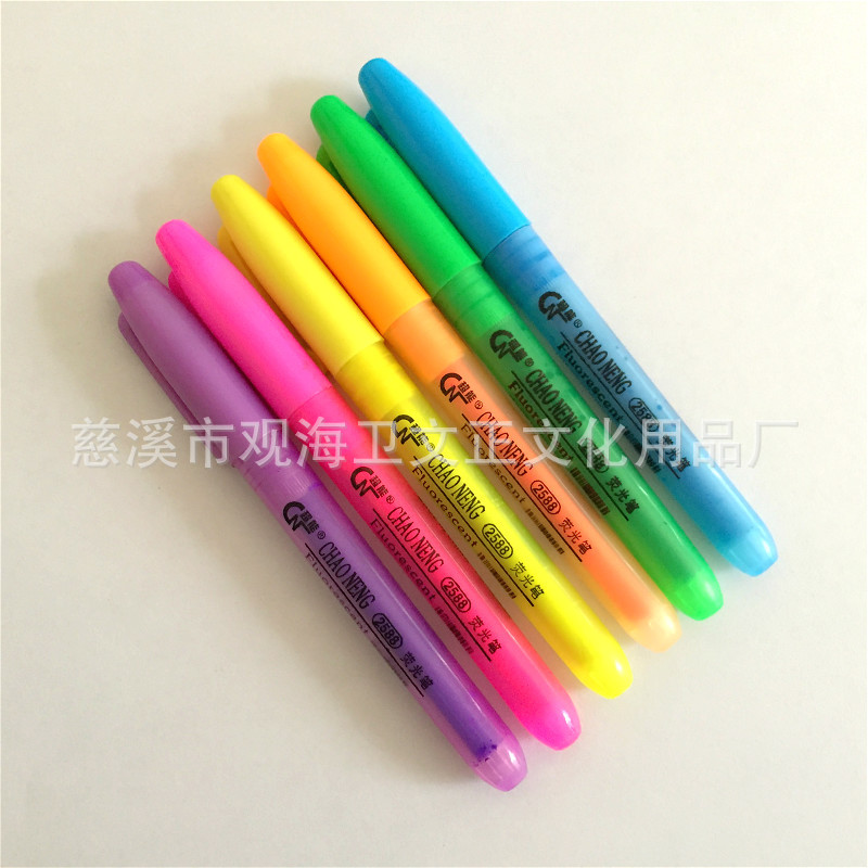 Color highlighter environmental protection fluorescence Marker pen Highlighters Stationery Set LOGO Customizable