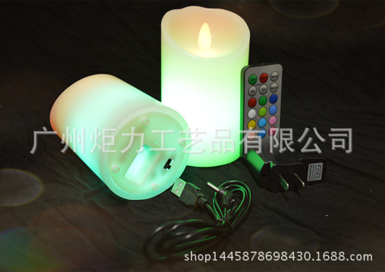 广州炬力电子蜡烛灯 充电7彩18键摆动蜡烛  仿真电子摇摆蜡烛