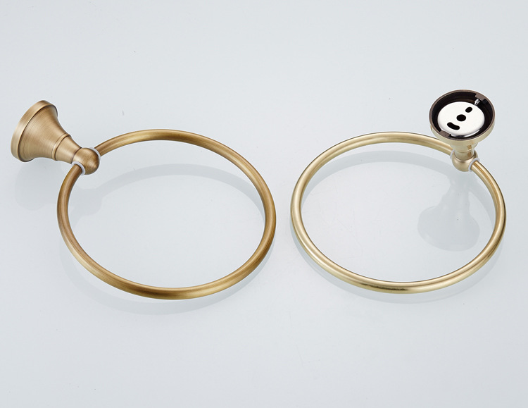 全铜复古欧式毛巾环圈挂毛巾架卫浴五金挂件系列复古风