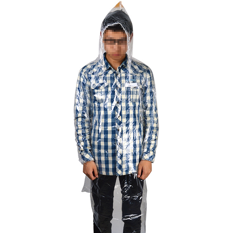 Professional production of disposable raincoat high quality new PE material portable transparent conjoined raincoat Professional production of disposable raincoat high quality new PE material portable transparent conjoined raincoat