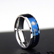 供应戒指 新款时尚首饰 蓝色forever love 情侣钛钢戒指 日韩男女