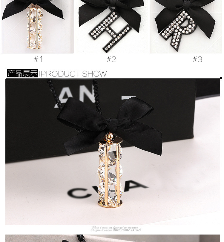 Necklace Classification Bow Pearl Crystal Long Necklace