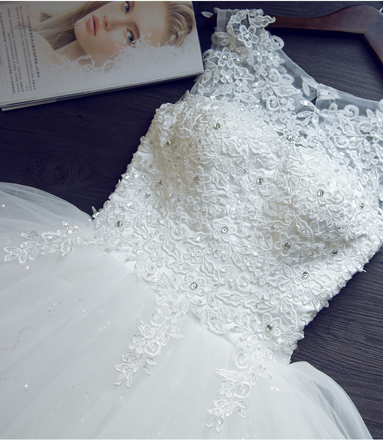 2025 New Wedding Dress Bride Wedding Floor-Length Shoulder Wedding Dress Tube Top Korean Slim Large Size Casual