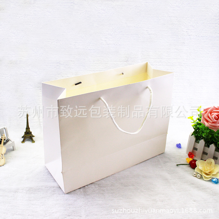 致远  厂家批发白卡纸袋  立体纸袋  可定制不同图案logo 低价