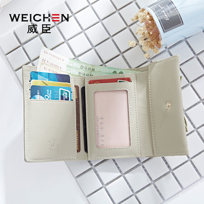 Weichen new ladies đoạn ngắn Nhật Bản và Hàn Quốc phiên bản của thời trang bow dễ thương sinh viên ví đa-thẻ khóa ví