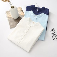 XQ8267 新款女装日式棉质长袖打底衬衫基础款棉质白衬衫女衬衣