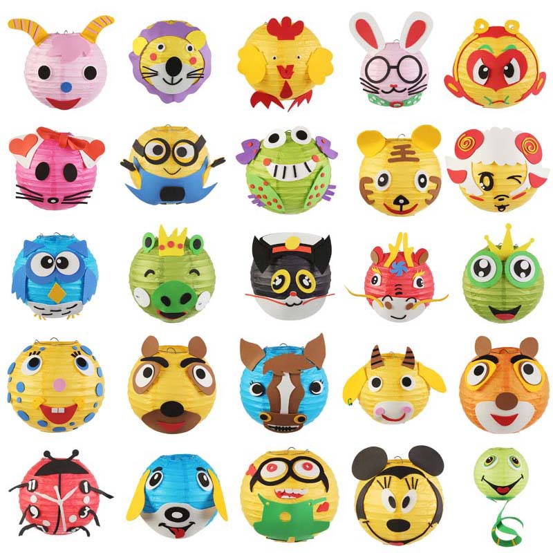 手益DIY灯笼 中秋卡通灯笼 儿童手提灯笼 手工制作灯笼厂家批发|ru