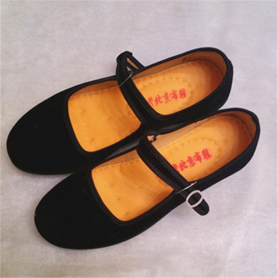 混批春秋季黑一带单鞋女广场舞黑一代酒店工作鞋妈妈老北京布鞋|ms