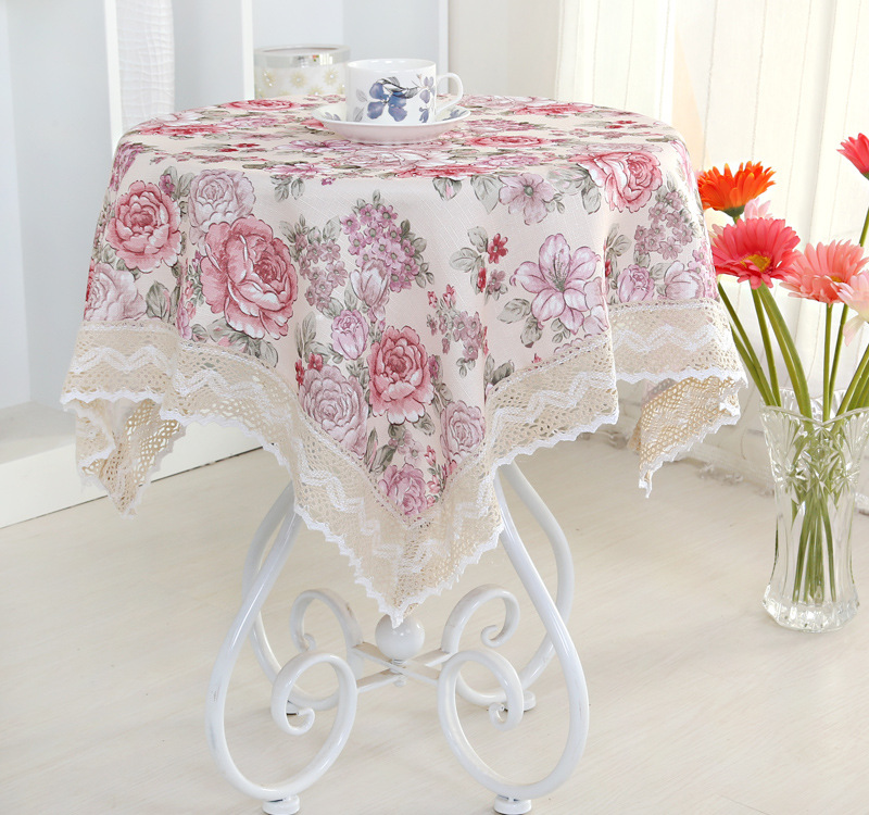 棉边甜心红台布