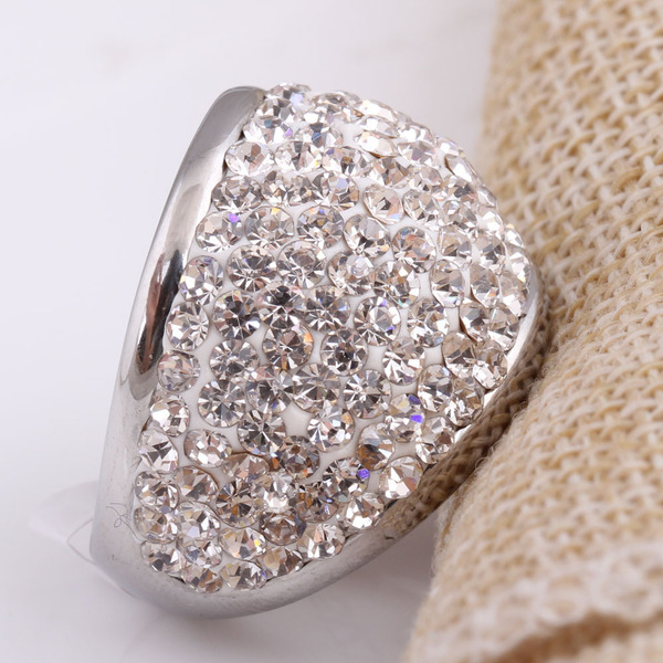retro fashionable gemstone ring stainless steel