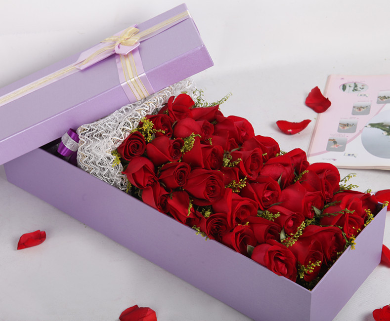 Caja de flores caja de regalo rectangular caja de flores de San Valentín caja de papel boutique de flores