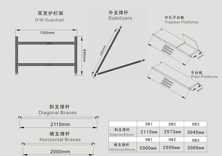 双宽铝架配件尺寸2